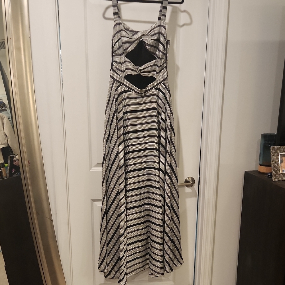 Chic Azulu Monroe Striped Black and White Maxi Dress Size 8, New With Tags!